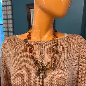 CHIPITA Mixed Media Long Amber Necklace